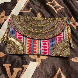 Banjara NWOT Jute Embroidered and  Beaded handmade Clutch / Crossbody